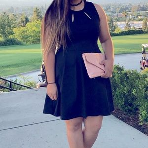 Black and pink cocktail dress